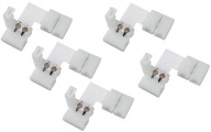 5 x ROHOVÝ 2 KOLÍKOVÝ UHLOVÝ KONEKTOR pre 8mm MONO PÁSKY