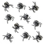 UMELÉ ČIERNE HALLOWEENSKÉ PAVÚKY 3cm 10 kusov