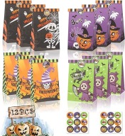 Bonboniéra Halloween papierové tašky samolepky sada 12 ks