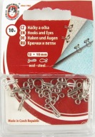 Háčiky na oblečenie 12+10mm, nikel, 18 sád