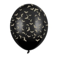 Balóny HALLOWEEN čierne s BATs 30 cm 14 palcov sada 6 kusov