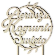 TOPPER TORTA dekorácia drevo SVÄTÉ PRIJÍMANIE CIRCLE
