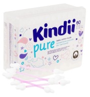 KINDII Vatové tyčinky pre bábätká 60 ks