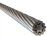 Oceľové lano 1x19, priemer 4 mm