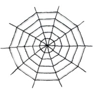 Halloweenska dekorácia plyšová SPIDER WEB BIELA ​​150cm