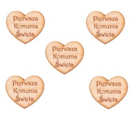 Drevená rytina SRDCE A SVÄTÉ PRIJÍMANIE 3 cm pre anjelské srdce, 5 kusov