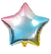 Fóliové BALÓNY Dúhová hviezda 45cm narodeniny 1 ks