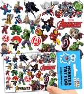UMÝVAJÚCE DOČASNÉ TETOVANIE PRE DETI DETSKÉ AVENGERS ORIGINÁLNE DIZAJNY