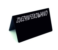 Stojan s potlačou DESINFECTED do reštaurácie