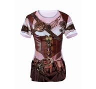 Tričko s potlačou Steampunk Lady, veľkosť L