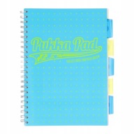 PUKKA PROJECT BOOK NEON DOTS A4 kruhový zápisník modrý kockovaný