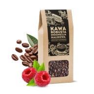 Indonézia Robusta káva s príchuťou maliny 100 g.