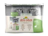 Almo Nature hairball krmivo pre mačky hovädzie 6x 70g