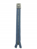 Kovový zips YKK 22 cm na modré nohavice