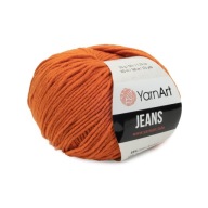 50 g priadze, 55 % bavlna 45 % akryl, YarnArt Jeans oranžová 85