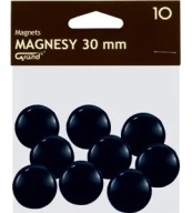 Kancelárske magnety na chladničku 30mm čierne, 10ks, plastové GRAND