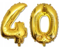 Fóliový balón číslo 40 narodeniny štyridsať BIG dekorácie HEL 100cm