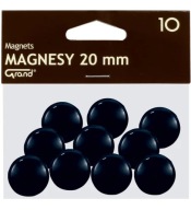 Plastové MAGNETY na dosky chladničky 20mm čierne 10ks GRAND