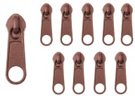 Kovový posúvač pre 5 mm špirálový páskovací stroj DARK BROWN 10 ks.