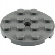 LEGO Plate 4x4 kruh 1ks DBGray 60474 4528323 Nové