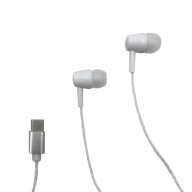 Slúchadlá do uší USB-C typu C s mikrofónom, biele