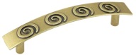 Retro nábytková úchytka starozlatá patina mosadz 96 mm - UR031 AMIX