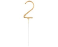 Prskavky, zlaté číslo 2, 17cm