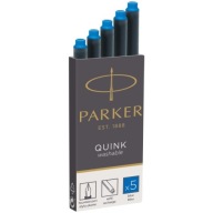 PARKER DLHÉ UMÝVACIE NÁPLŇKY DO PLNACEJ PERÁ, MODRÁ, 5 KS