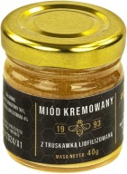 Smotanový MED s lyofilizovanými JAHODAMI 40g mini