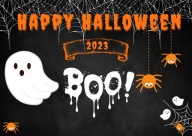 HALLOWEENSKÝ BANNER PLAGÁT Boo vzor!