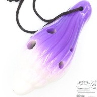 mini OCARINA keramická škrupina fialová 6 otvorov rukoväte okaríny