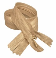 Pevný skrytý zips, béžová, 22 cm