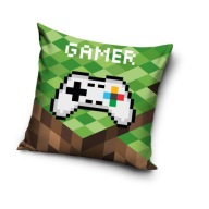 Plyšová dekoratívna PLÁŠŤAČKA GAMER 40x40 cm ZAMATOVÁ PODLOŽKA PIXELE