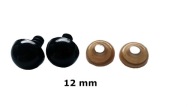 BEZPEČNOSTNÁ SVORKA OČI NA HRAČKY 12MM ČIERNA