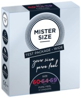 Kondómy MISTER SIZE prispôsobené na veľkosť, sada 60 64 69 mm, 3 kusy