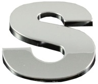 Nálepka Emblém Chrome 3D Číslo Písmeno Písmeno S