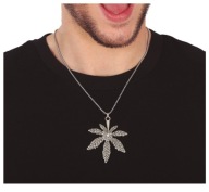 MARIHUANOVÝ LISTOVÝ KOVOVÝ NÁHRDELNÍK BYLINKOVÝ STRIEBORNÝ