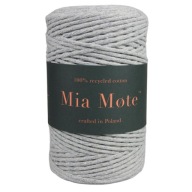 Mia Mote Twisted bavlnená šnúrka pre macrame eco grey 3mm 100m