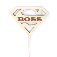 Dekoračný topper Super BOSS na nalepenie do preglejky