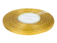 ZLATÁ GLITROVÁ stuha 6mm 32m VIANOČNÁ