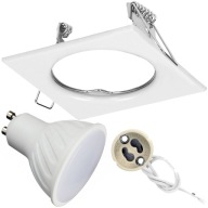 PEVNÁ HALOGÉNOVÁ LAMPA + GU10 5W NEUTRÁLNA LED ŽIAROVKA 4000K + ZÁSUVKA