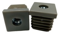 Zástrčka s kovovým závitom M6 25x25 ŠEDÁ
