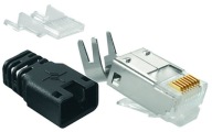 Zástrčka RJ45, kategória 6A, obrazovka, čierny kryt, Telegartner
