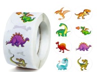 Farebné nálepky na rolke Dinosaury 500 kusov Dekorácie