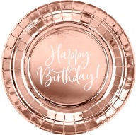 PAPER TABLES nápis HAPPY BIRTHDAY rose gold 6ks k narodeninám TLAČ