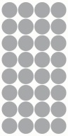 Nálepky CIRCLES Bodky 4cm 32ks Strieborná