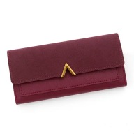 Dámska červená peňaženka, veľká, dlhá, elegantná, na zapínanie