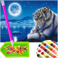 DIAMANTOVÁ VÝŠIVKA TIGER Diamantová maľba 5D PICTURE Diamantový rezací papier