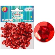 Holografické flitre 10 gramov 8 mm červené