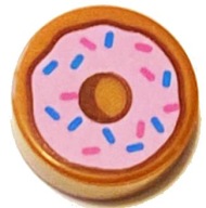 LEGO 1X1 HLADKÁ S POTLAČOU - DONUT Č. 98138pb182